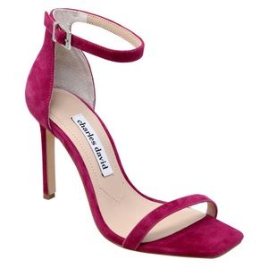 Charles David Square toe heeled sandal Magenta